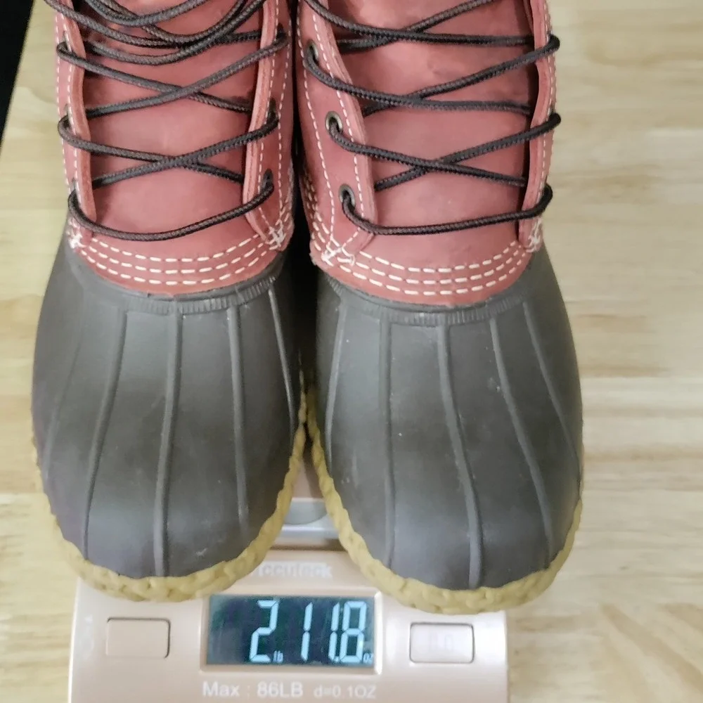 L.L. Bean Boots Mens 7 M Red Brown Duck‎ Boots Made in USA 504776